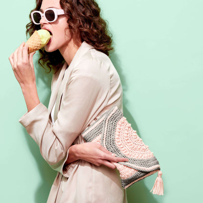 Caron X Pantone Crochet Clutch Crochet Bag made in Caron Pantone Bamboo yarn
