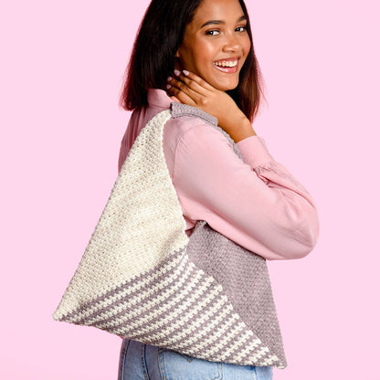 Caron Crochet Triangle Tote Bag Crochet Bag made in Caron Cotton Angel Cakes yarn