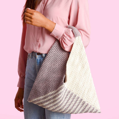 Caron Crochet Triangle Tote Bag Crochet Bag made in Caron Cotton Angel Cakes yarn