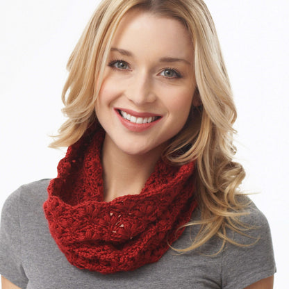 Caron Crochet Lacy Cluster Cowl Version 1