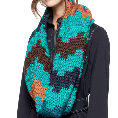 Caron X Pantone Fair Isle Crochet Cowl Single Size