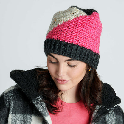 Caron Crochet Colorblock Hat Single Size