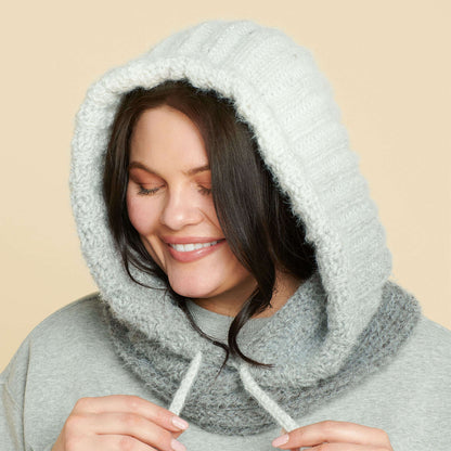 Caron Double Ribbed Crochet Hood Crochet Hood made in Caron Colorama Halo Perfect Phasing Yarn