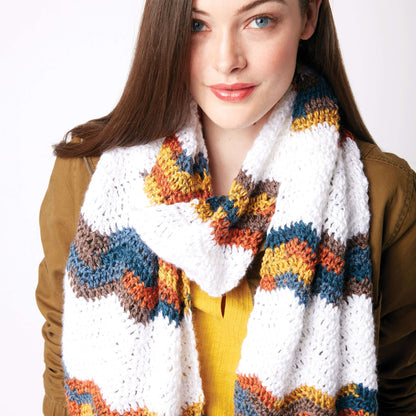Caron Chevron Stripes Crochet Scarf Single Size