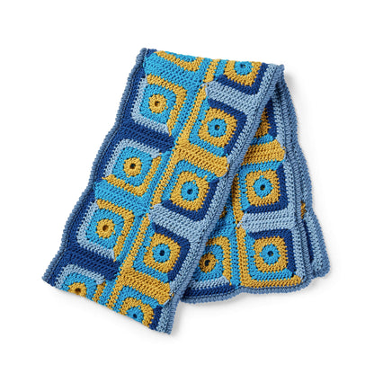 Caron X Pantone Log Cabin Blocks Crochet Scarf Single Size