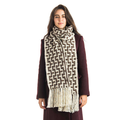 Caron Mosaic Stitch Crochet Scarf Single Size