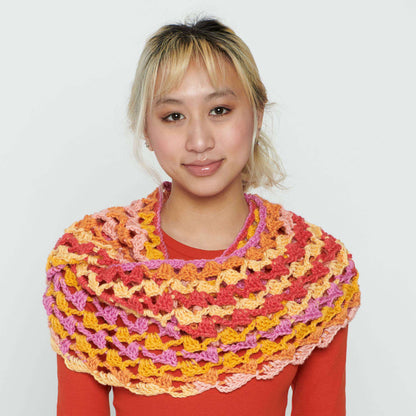 Caron Cinnamon Swirl Crochet Cowl Single Size