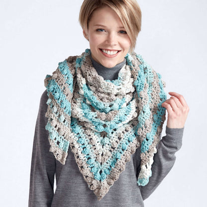 Caron Make a Point Crochet Shawl Crochet Shawl made in Caron Cotton Cakes yarn