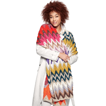 Caron x Pantone Crochet Zig-Zag Rectangular Shawl Single Size
