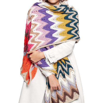 Caron x Pantone Crochet Zig-Zag Rectangular Shawl Single Size