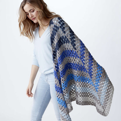 Caron X Pantone Staggered Stripes Crochet Shawl Single Size