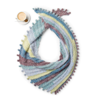 Caron Crochet Bobble Fringe Shawl Single Size