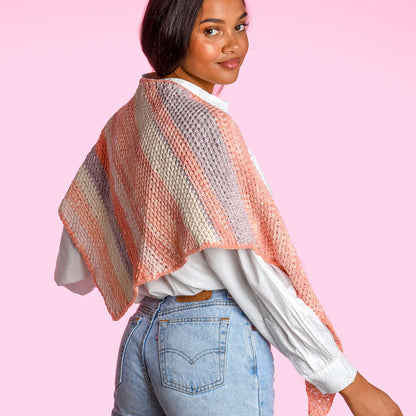Caron Crochet Shawl on the Bias Crochet Shawl made in Caron Cotton Cakes yarn