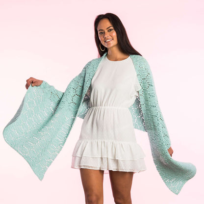 Caron Hexagon Beehive Crochet Wrap Single Size