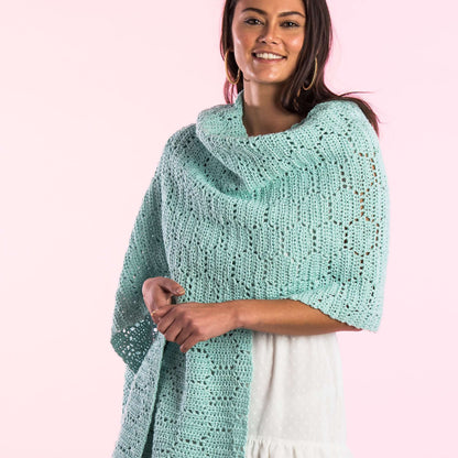 Caron Hexagon Beehive Crochet Wrap Single Size