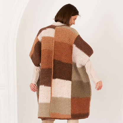 Caron Crochet Colorblock Ruana Single Size