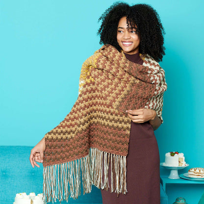 Caron Color Weave Crochet Shawl Single Size