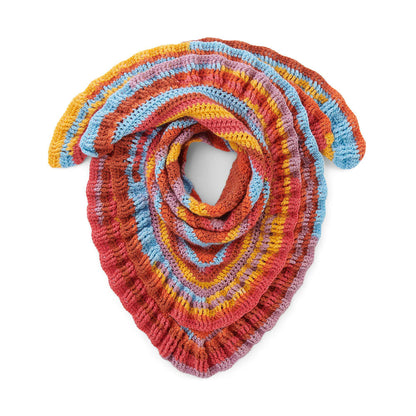 Caron Crochet Ruffled Shawl Crochet Shawl made in Caron Cinnamon Swirl yarn