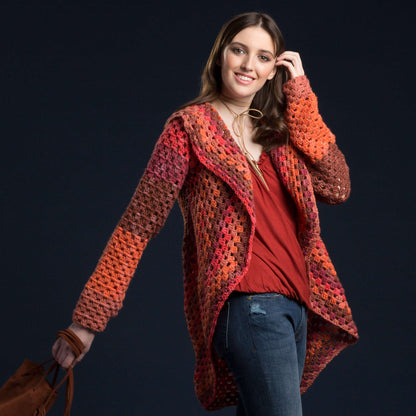 Caron Granny Stripes Crochet Cardigan L