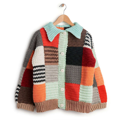 Caron Crochet Patchwork Cardigan L/XL