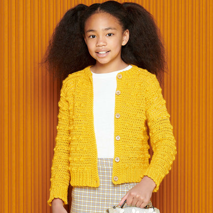 Caron Crochet Bobble Kids Cardigan 8