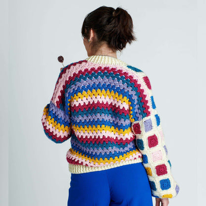 Caron Half & Half Crochet Cardigan XL