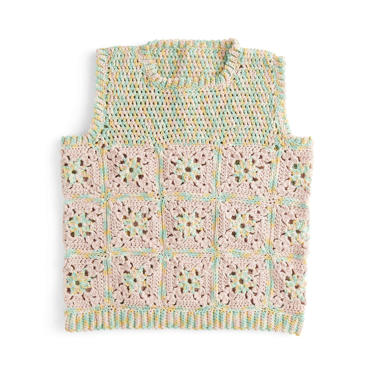 Crochet Granny Squares Tank made using Caron yarn