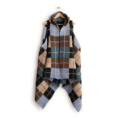 Caron Crochet Blanket Dressing Plaid Shawl Vest Single Size