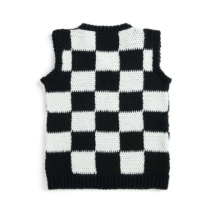 Caron Chessboard Crochet Vest L