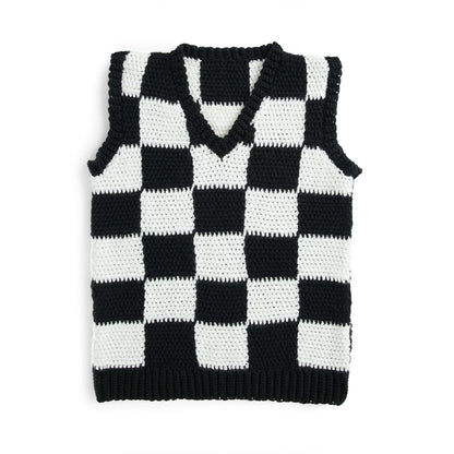 Caron Chessboard Crochet Vest L