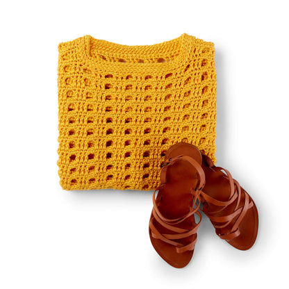 Caron Hello, Yellow! Crochet Top XL