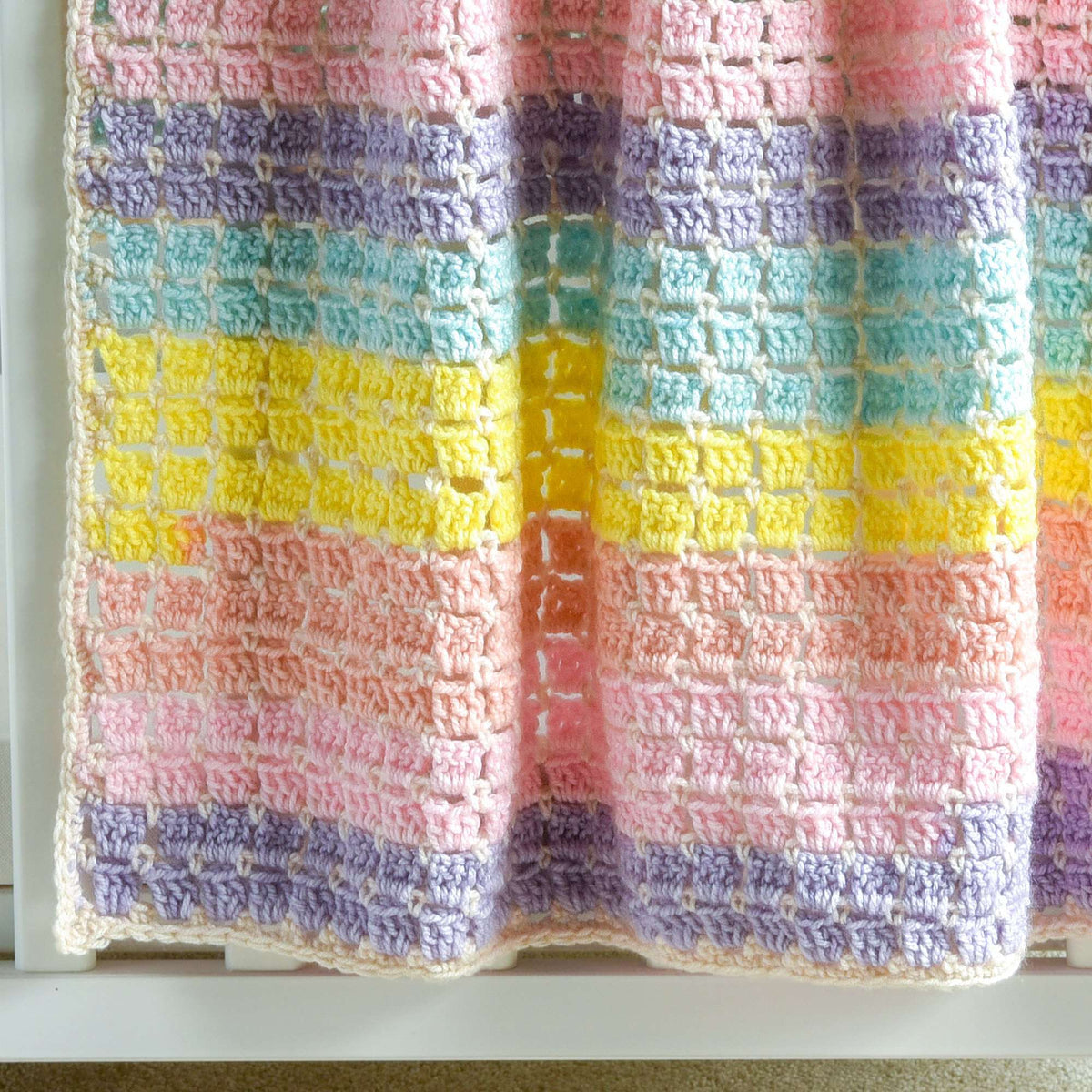 Crochet Blanket made in Caron Baby Cakes yarn
