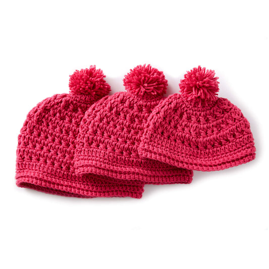 Pebbled Texture Crochet Hat made using Caron yarn