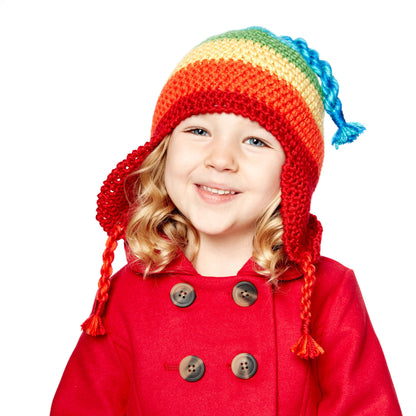 Caron Rainbow Crochet Hat 4 yrs