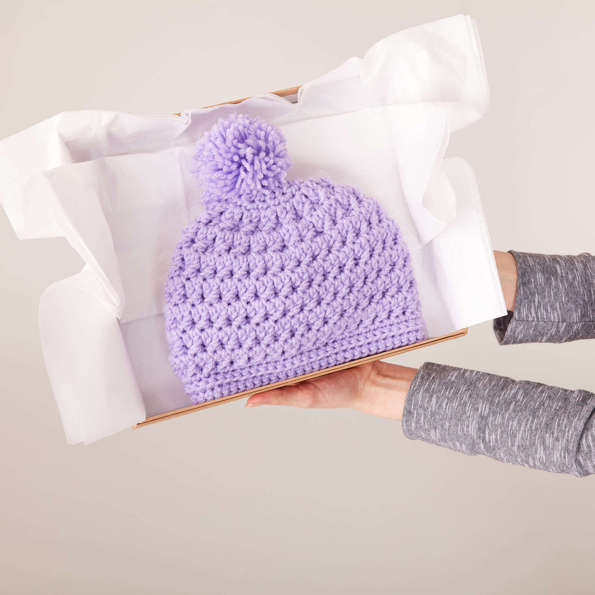Pebbled Texture Crochet Hat made using Caron yarn