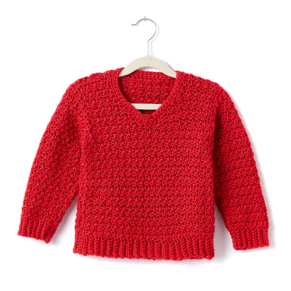 Caron Child's Crochet V-Neck Pullover Size 4