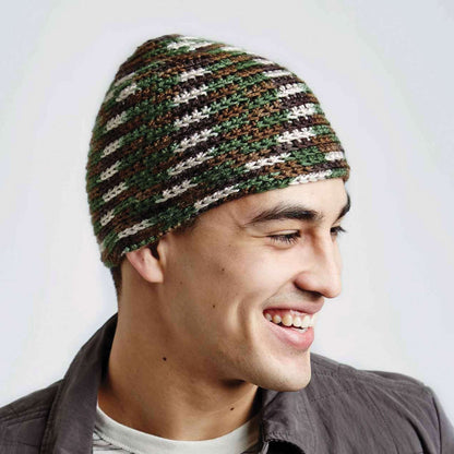 Caron Crochet Camo Hat Single Size
