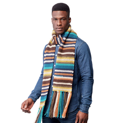 Caron X Pantone Earthy Stripes Crochet Scarf Single Size