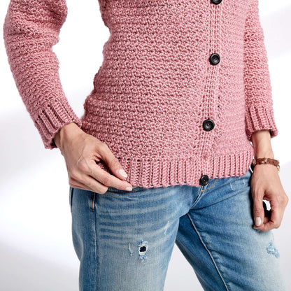 Caron Adult Crochet V-Neck Cardigan 2XL/3XL