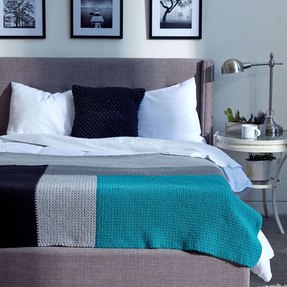 Caron Modern Log Cabin Crochet Blanket Single Size