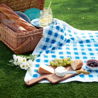 Caron Gingham Crochet Picnic Blanket Single Size
