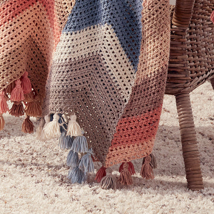 Caron Chevron Stripes Crochet Blanket Single Size