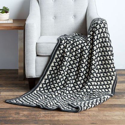 Caron Reversible Geometric Crochet Blanket Single Size