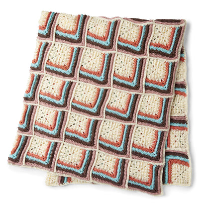 Caron Crochet Stripy Texture Motif Blanket Single Size