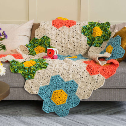 Caron Crochet Flower Patch Throw Single Size