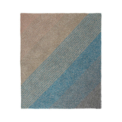 Caron Marled Crochet Moss Stitch Stripes Blanket Single Size