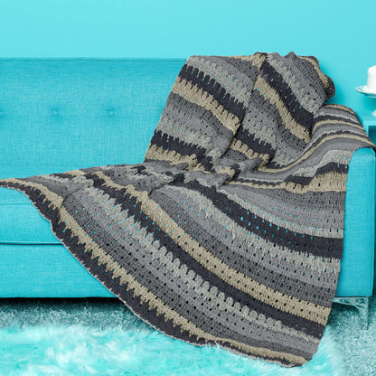 Caron Larks Foot Stitch Crochet Blanket Crochet Blanket made in Caron Cloud Cake yarn