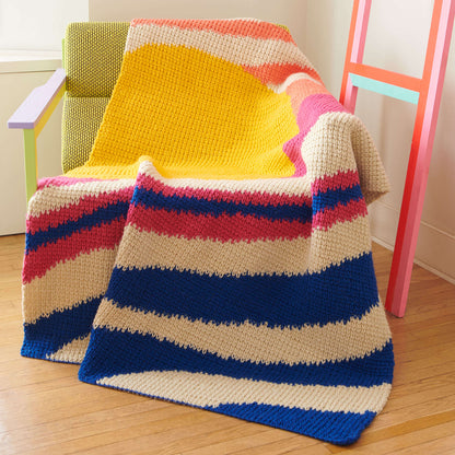 Caron It’S Gonna Be a Good Day Intarsia Crochet Blanket Crochet Blanket made in Caron One Pound yarn