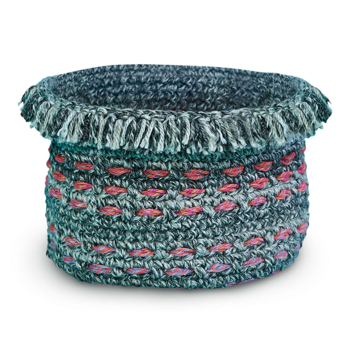 Crochet Basket made in Caron Spice Cakes yarn