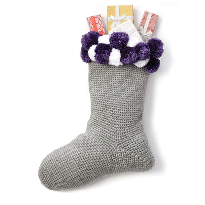 Caron Crochet Pompom Stocking Single Size